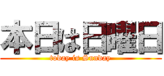 本日は日曜日 (today is Sunday)