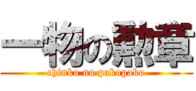 一物の勲章 (chinko no pakopako)