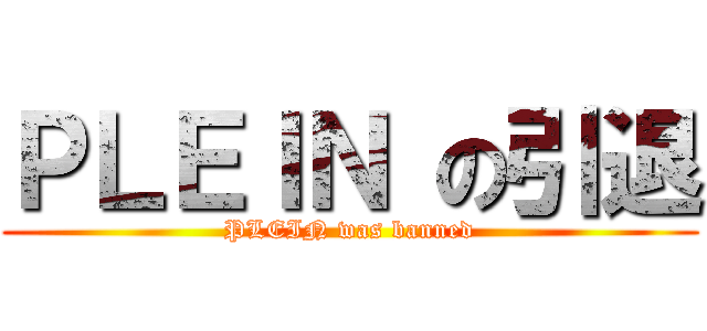 ＰＬＥＩＮ の引退 (PLEIN was banned)