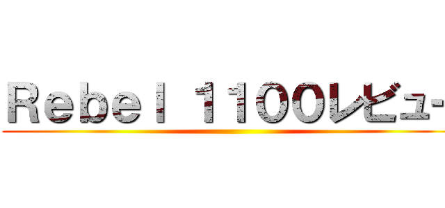 Ｒｅｂｅｌ １１００レビュー ()