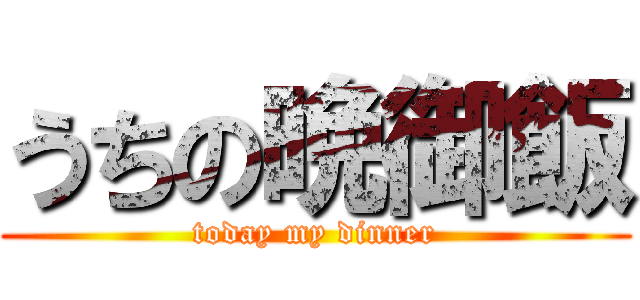 うちの晩御飯 (today my dinner)