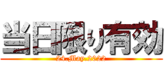 当日限り有効 (24.May.2022)