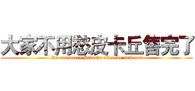 大家不用愁皮卡丘售完了 (Do not worry Pikachu after we sold out)