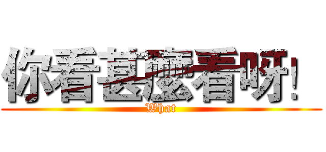 你看甚麼看呀！ (What)
