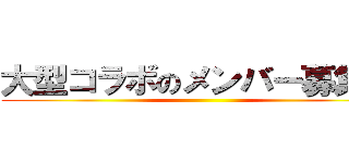 大型コラボのメンバー募集枠 ()