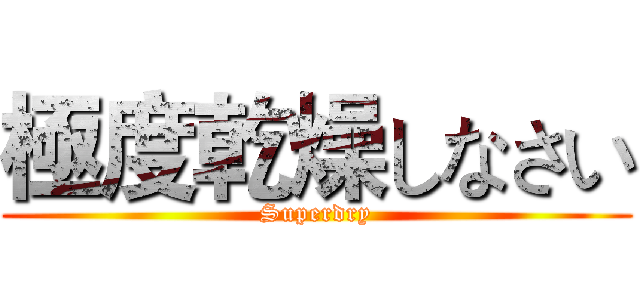 極度乾燥しなさい (Superdry)