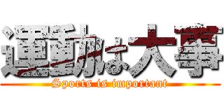 運動は大事 (Sports is important)