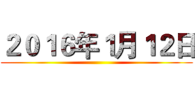 ２０１６年１月１２日 ()