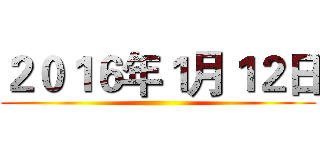 ２０１６年１月１２日 ()