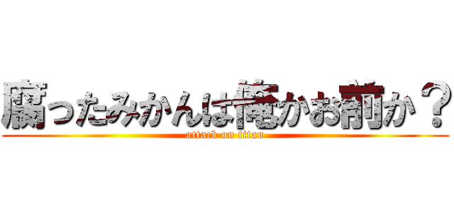 腐ったみかんは俺かお前か？ (attack on titan)