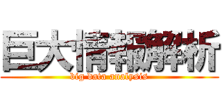 巨大情報解析 (big data analysis)