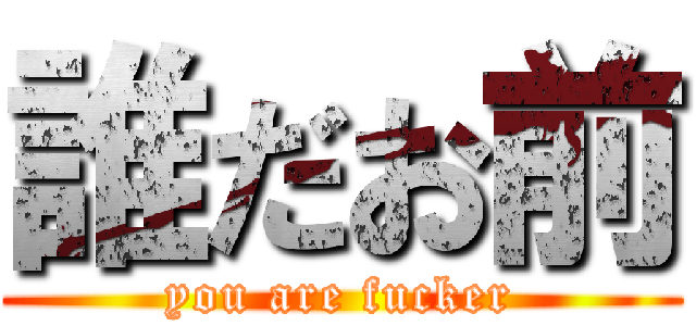 誰だお前 (you are fucker)