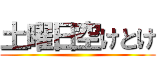 土曜日空けとけ ()