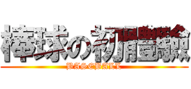 棒球の初體驗 (BASEBALL)