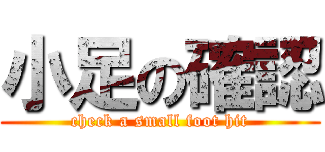 小足の確認 (check a small foot hit)