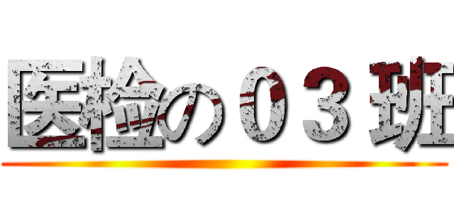 医检の０３ 班 ()