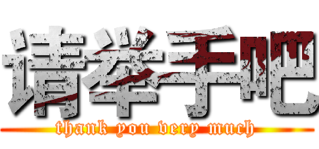请举手吧 (thank you very much)