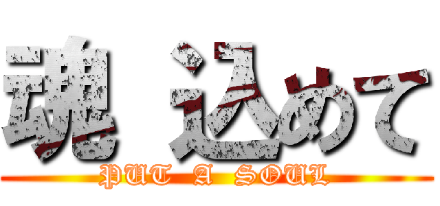 魂 込めて (PUT  A  SOUL)
