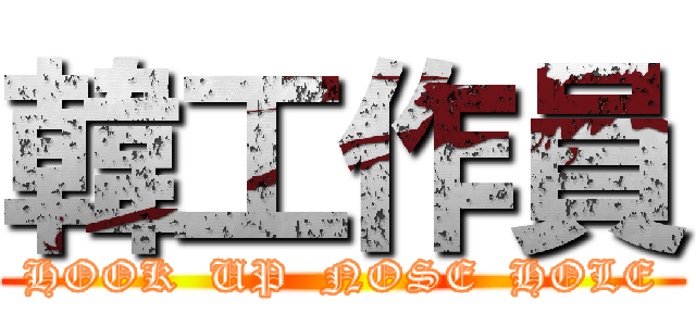 韓工作員 (HOOK  UP  NOSE  HOLE)