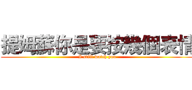 提姆蘇你是要按幾個表情 (I still watch you)