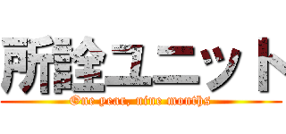 所詮ユニット (One year, nine months)