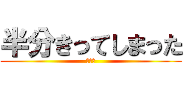 半分きってしまった (夏休み)