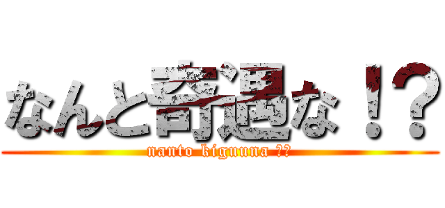 なんと奇遇な！？ (nanto kiguuna ！？)