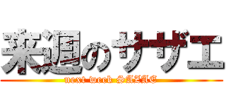 来週のサザエ (next week SAZAE)