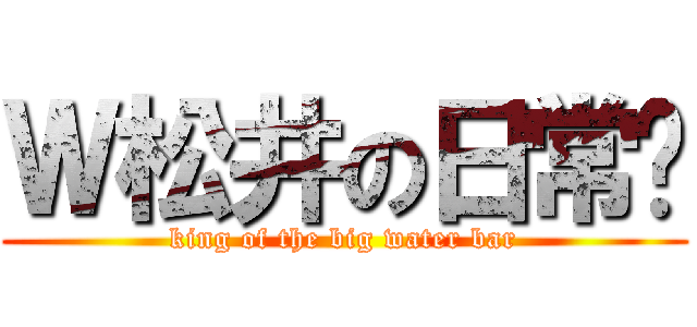 Ｗ松井の日常吧 (king of the big water bar)