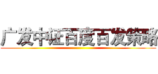 广发中证百度百发策略 ()