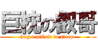 巨枕の叡哥 (hug a pillow to sleep )