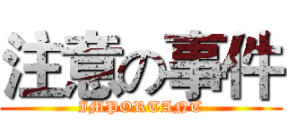 注意の事件 (IMPORTANT)