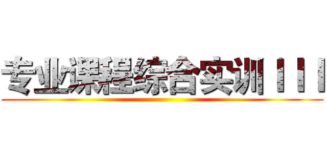 专业课程综合实训ＩＩＩ ()