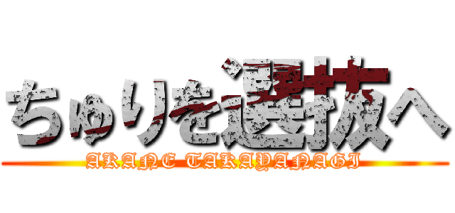 ちゅりを選抜へ (AKANE TAKAYANAGI)