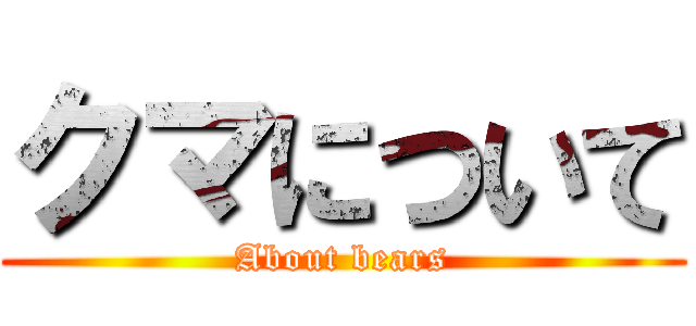 クマについて (About bears)