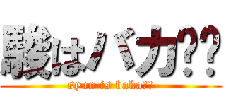 駿はバカ‼︎ (syun is baka‼︎)