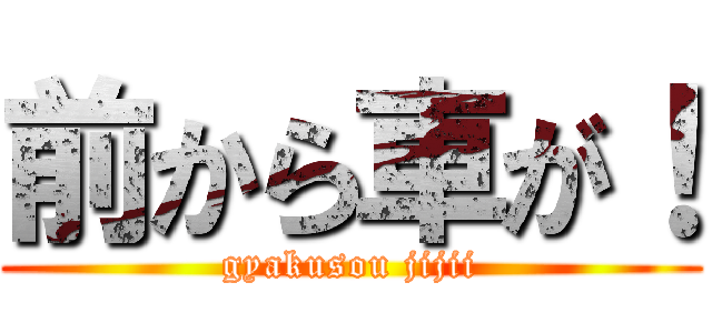 前から車が！ (gyakusou jijii)