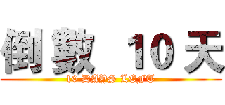 倒 數  １０ 天 (10 DAYS LEFT)
