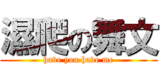 濕爬の舞文 (have you have me)