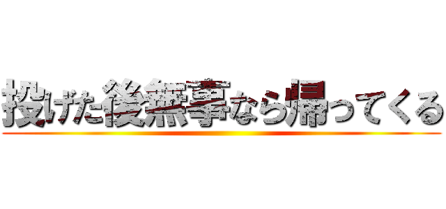 投げた後無事なら帰ってくる ()