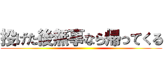 投げた後無事なら帰ってくる ()