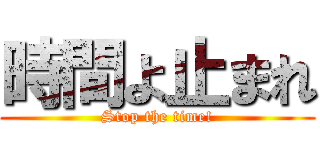時間よ止まれ (Stop the time!)