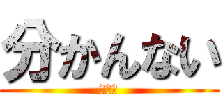 分かんない (本当に)