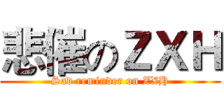悲催のＺＸＨ (Sad reminder on ZXH)