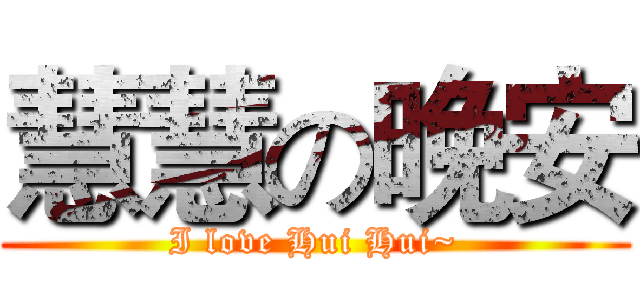 慧慧の晚安 (I love Hui Hui~)