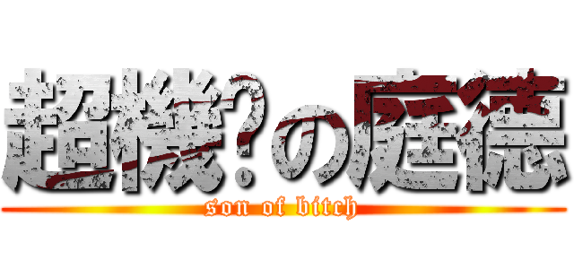 超機掰の庭德 (son of bitch)
