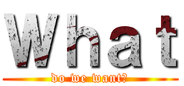 Ｗｈａｔ (do we want?)