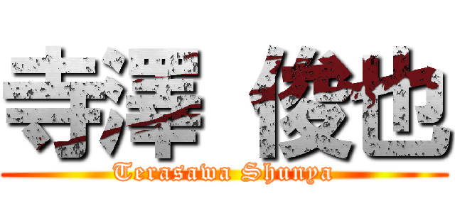 寺澤 俊也 (Terasawa Shunya)