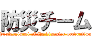 防災チーム (Professional of the disaster prevention)