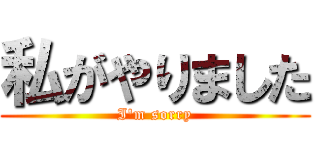 私がやりました (I'm sorry)